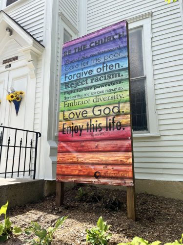 New Rainbow Sign front door