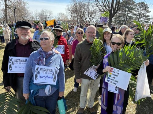 Start of Palm Sunday march by members